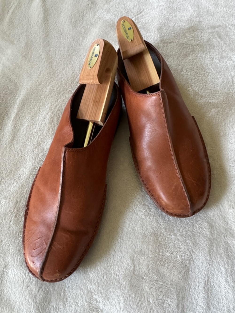 Merrell Chestnut Brown Leather Slip-On Loafers